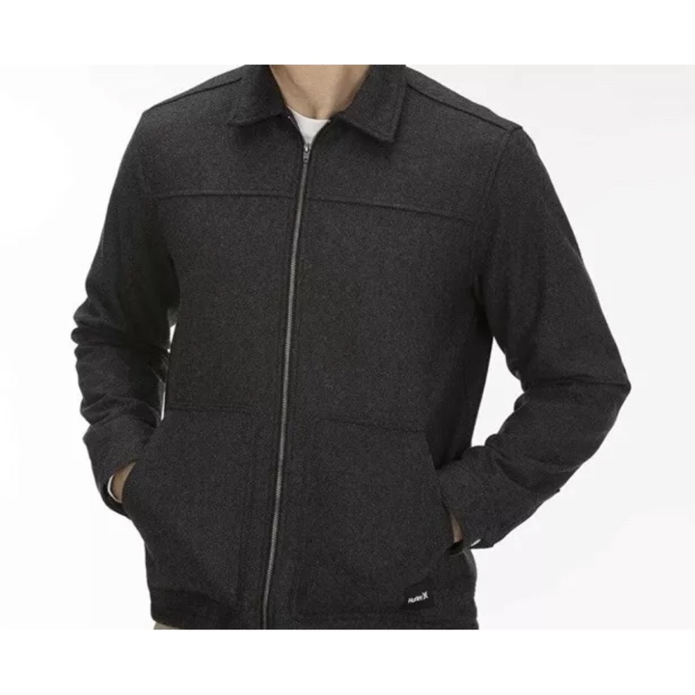 HURLEY NWT Men's Wool Jacket - Charcoal Heather - Medium- NWT